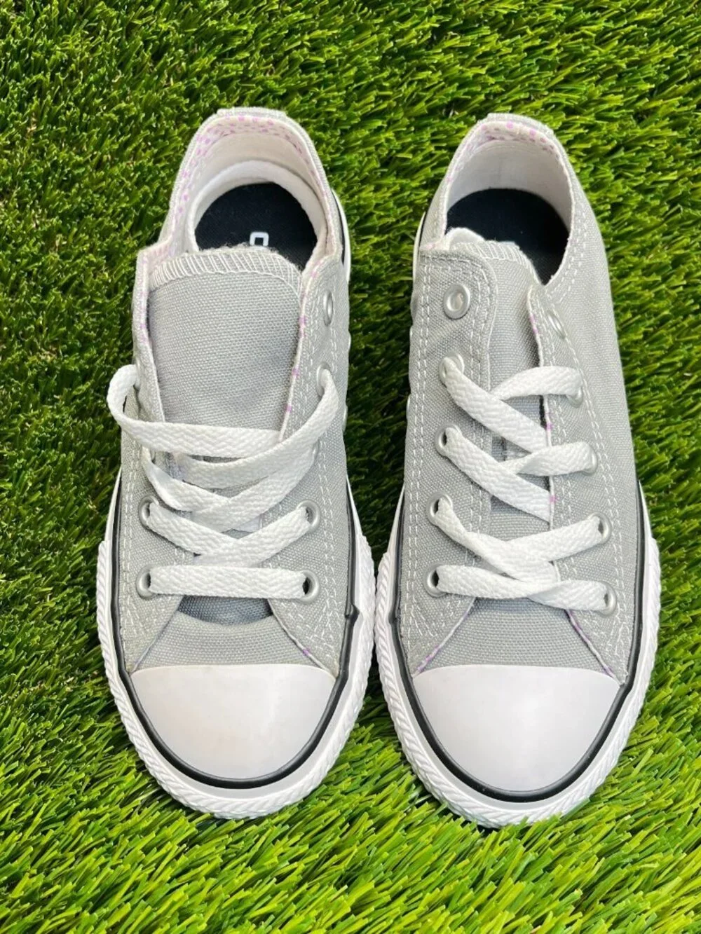 Converse All Star Double Tongue Low Boys Size 12.5C Gray Athletic Shoes Sneakers
